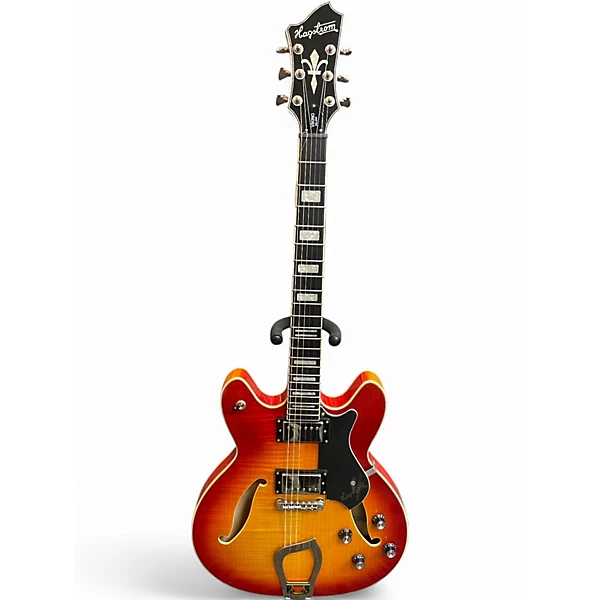 Used Hagstrom Viking Deluxe Sunburst Hollow Body Electric Guitar