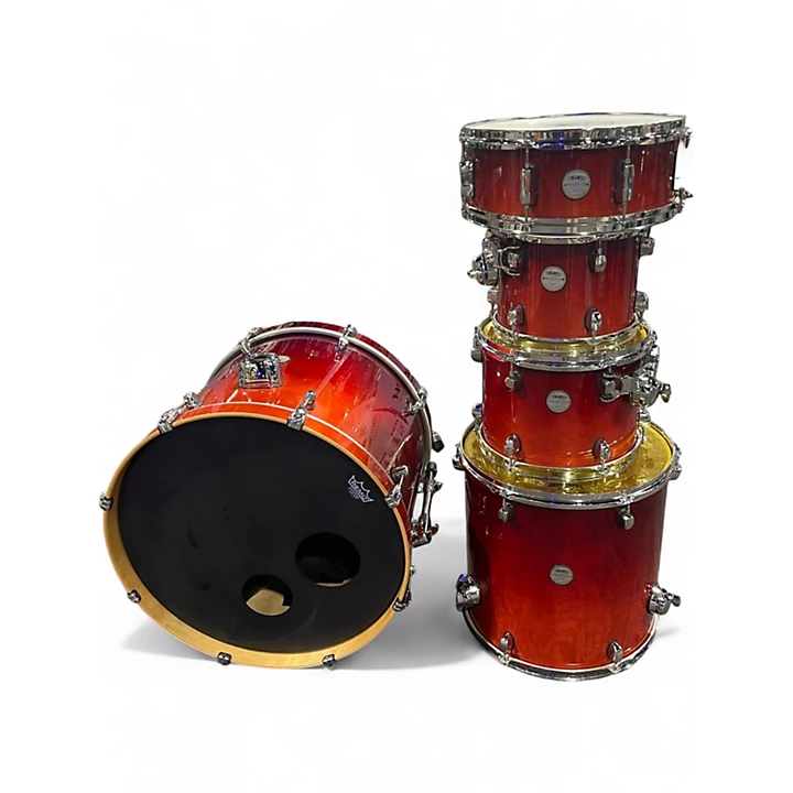 Mapex Used Mapex 4 Piece Meridian Birch Cherry Fade Drum Kit.gc
