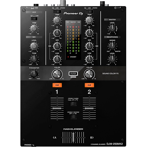 Pioneer DJM 250MK2 2 channel DJ Mixer with rekordbox Level 1 K36523004000000.gc