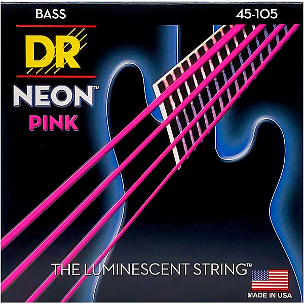 NEON Hi Def Pink Bass SuperStrings Medium 4 String