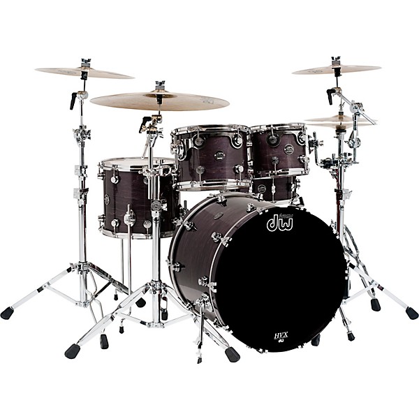 DW Performance Series 5 Piece Shell Pack With Chrome Hardware Ebony Stain Lacquer