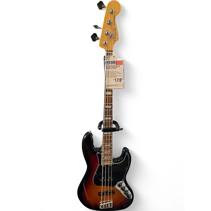Used Fender American Elite Jazz Bass 3 Color Sunburst Electric Bass Guitar