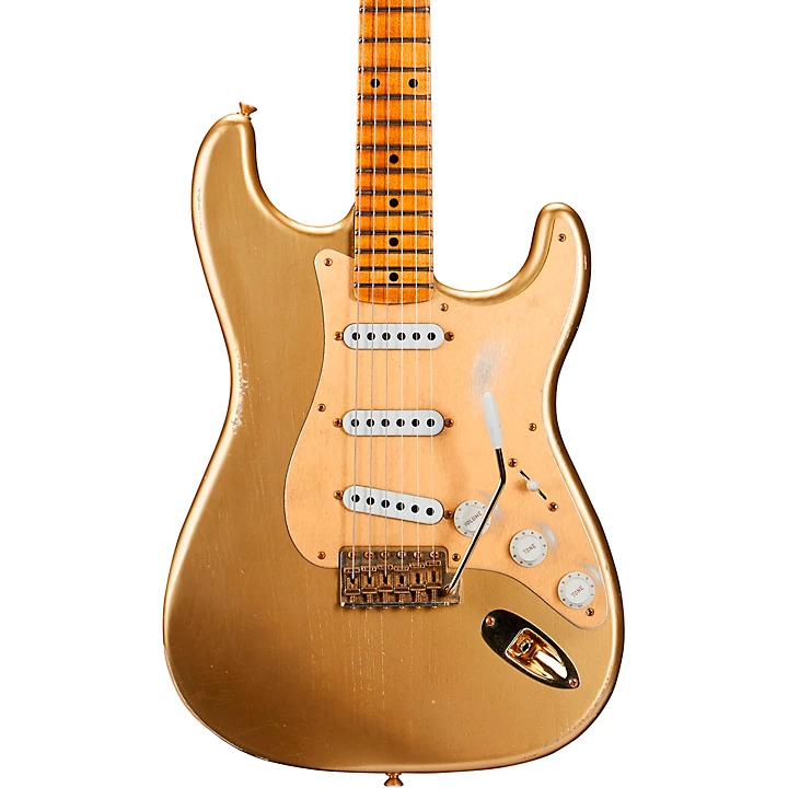 Fender Custom Shop Limited Edition '55 Bone Tone Stratocaster Relic Electric Guitar Aged HLE Gold