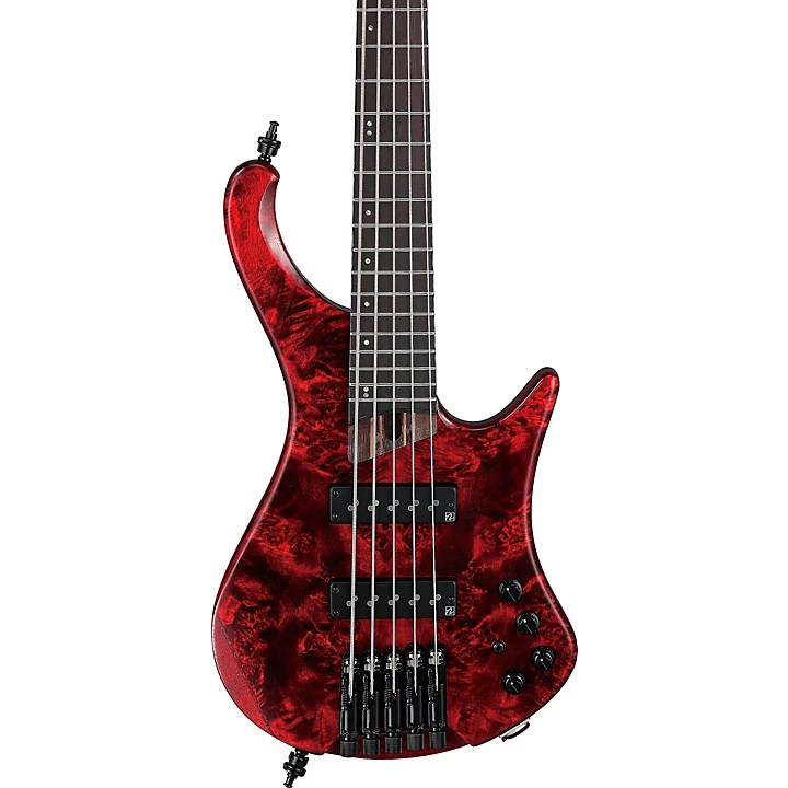 EHB1505 5 String Ergonomic Headless Bass Stained Wine Red Low Gloss