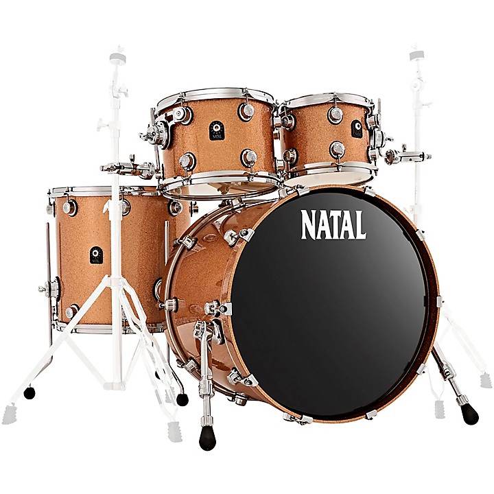 Natal Drums Cafe Racer US Fusion 22 4 Piece Shell Pack With 22 Bass Drum Level 1 Champagne Sparkle K46694004001000.gc