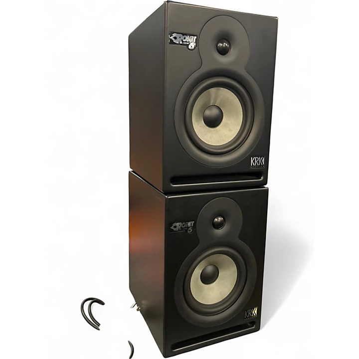 KRK Used KRK RP 6 Rokit 2 Way 6 Active Limited Edition Silver Pair Powered Monitor.gc