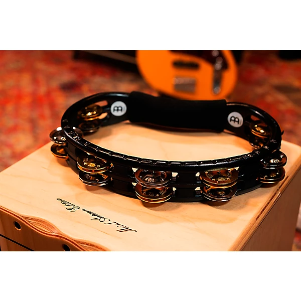 Traditional Hand Held Molded ABS Tambourine Black