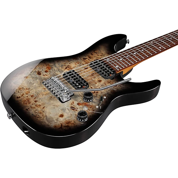 AZ Premium 7 String Electric Guitar Charcoal Black Burst