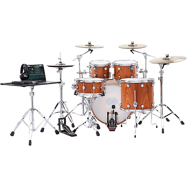 DW DWe Wireless Acoustic Electronic Convertible 5 Piece Drum Set Bundle With 22\