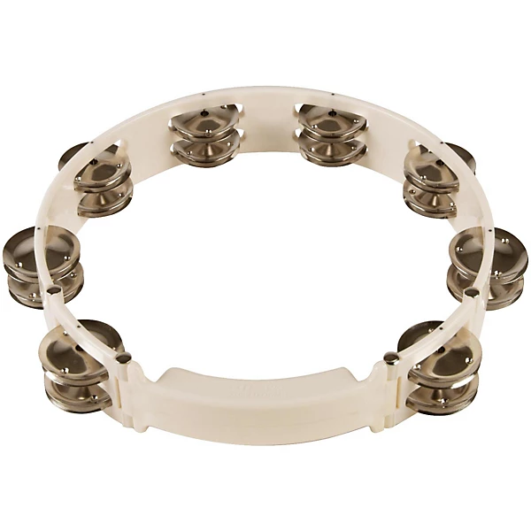 Sound Percussion Labs Baja Percussion Shape Shifter Tambourine With Double Row Steel Jingles White