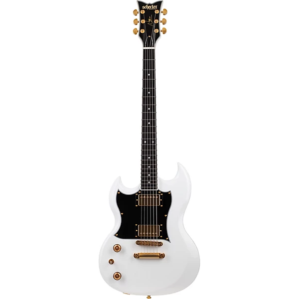 Schecter Guitar Research ZV H6LLYW66D Zacky Vengeance Left Handed Electric Guitar Gloss White