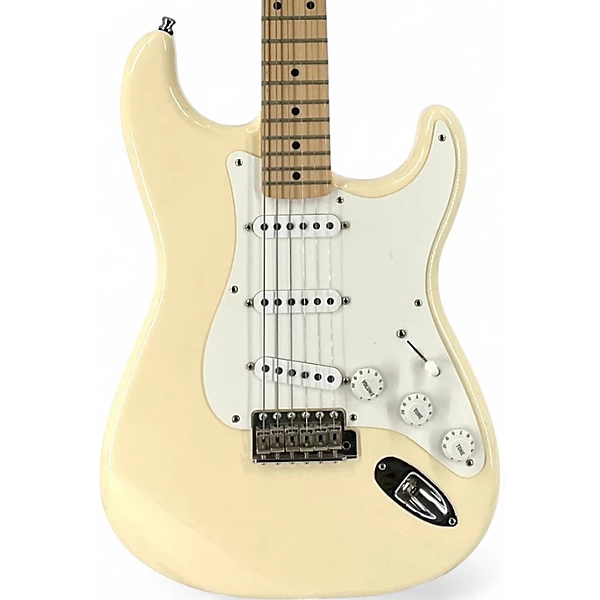 Used Fender Artist Series Jimmie Vaughan Tex Mex Stratocaster Cream Solid Body Electric Guitar
