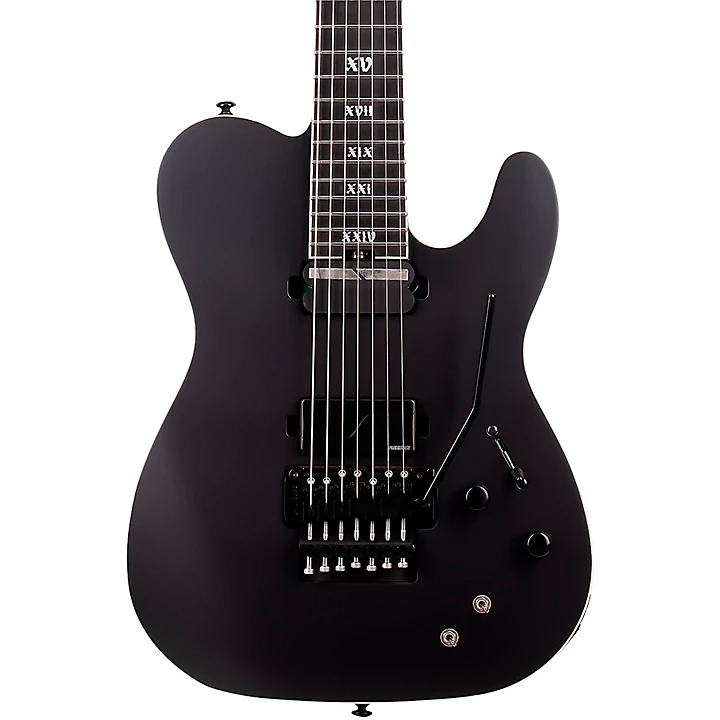 Schecter Guitar Research PT 7 FR S SLS Elite Evil Twin Electric Guitar Satin Black