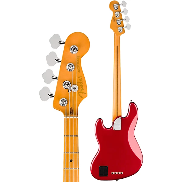 American Ultra II Jazz Bass Maple Fingerboard Sinister Red