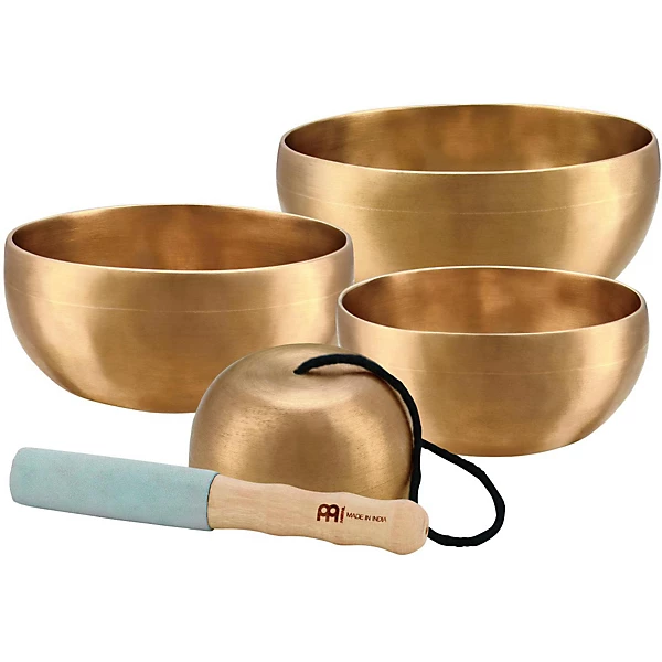 MEINL Sonic Energy 4 Piece Universal Singing Bowl Set With Resonant Mallet 4.5, 4.9, 5.5, 3.7 in.