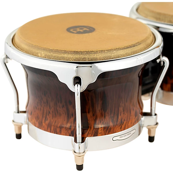 Free Ride Series High Gloss Wood Bongos Brown Burl 7 in and 8 1 2 in