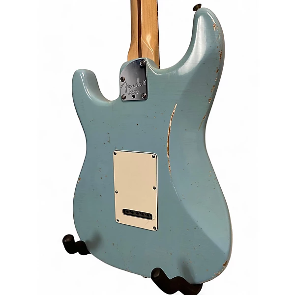 Used Fender American Standard Deluxe Stratocaster Roadworn Light Blue Solid Body Electric Guitar