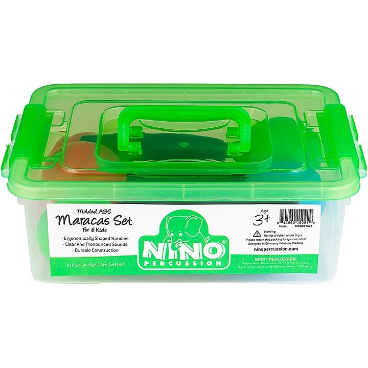 Nino 6pc Medium Maracas Set with Plastic Storage