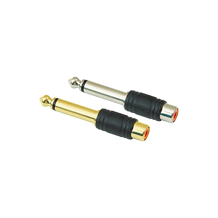 1 4 Male Mono to RCA Female Adapter Nickel
