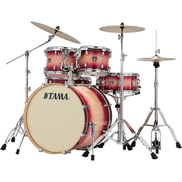 Open Box TAMA Superstar Classic Custom 5 Piece Shell Pack Level 1 Ruby Natural Burst