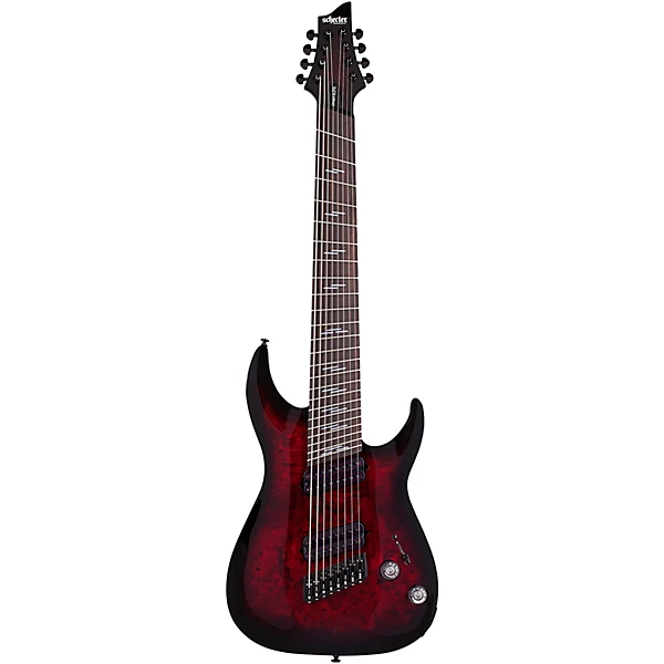Schecter Guitar Research Omen Elite 8 MS Electric Guitar Black Cherry Burst
