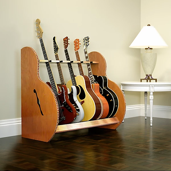 Session Deluxe Guitar Stand Red Oak Short Size 5 7 Cases