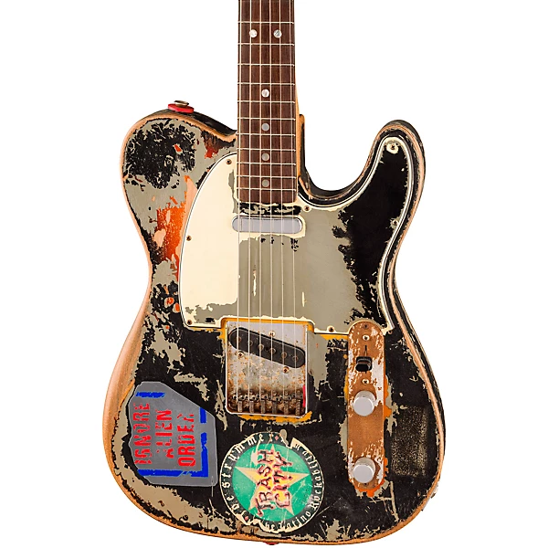 Joe Strummer Telecaster Limited Edition Electric Guitar Master Built By Paul Waller Aged Black over 3 Color Sunburst