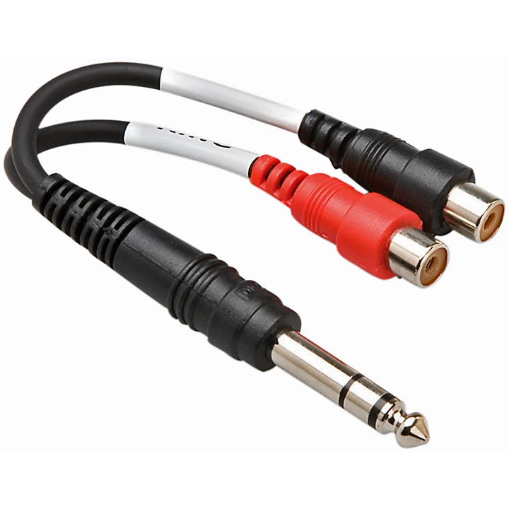 Stereo 1 4 Male TRS to Dual RCA Female Stereo Breakout Y Cable 6 in