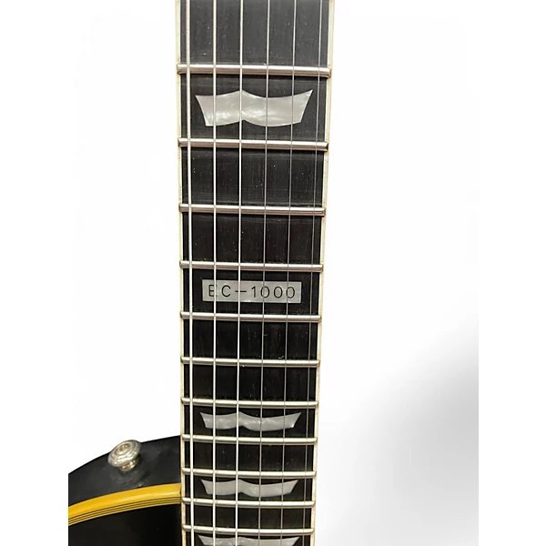 Used ESP EC1000 Deluxe Black and Yellow Solid Body Electric Guitar