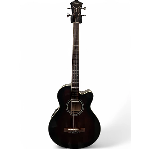 Ibanez Used Ibanez AEB10E Wine Red Acoustic Bass Guitar.gc