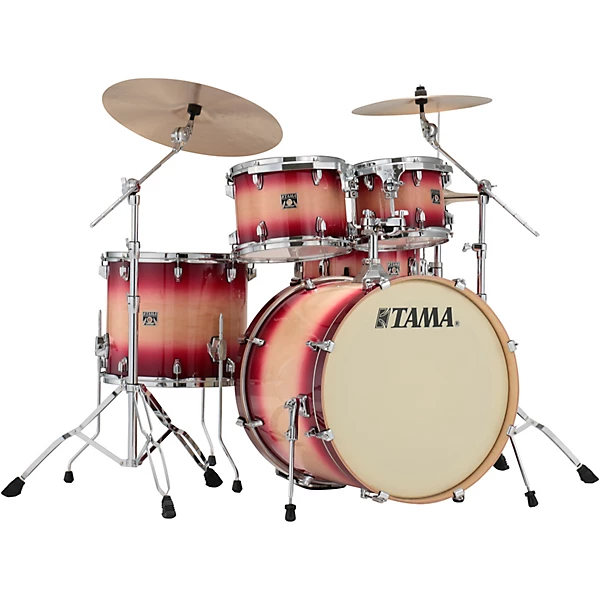 Open Box TAMA Superstar Classic Custom 5 Piece Shell Pack Level 1 Ruby Natural Burst
