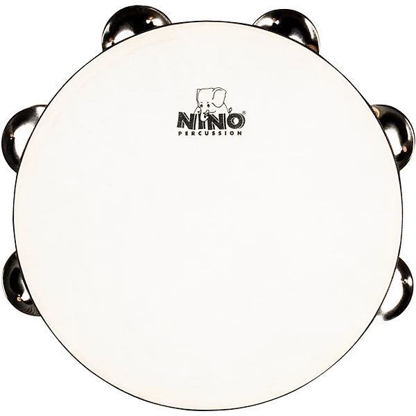 Double Row Headed Wood Tambourine Natural 8 in