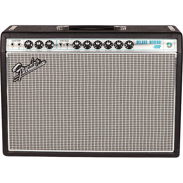 Fender '68 Custom Deluxe Reverb 22W 1x12 Tube Guitar Combo Amp With Celestion G12V 70 Speaker Black