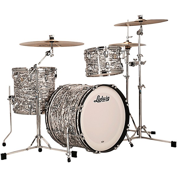 Classic Maple 3 Piece Downbeat Shell Pack with 20 in Bass Drum White Abalone