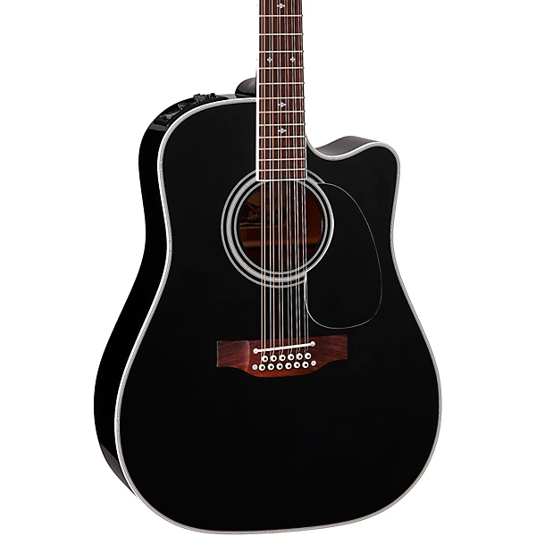 Takamine EF381SC 12 String Dreadnought Cutaway Acoustic Electric Guitar Black