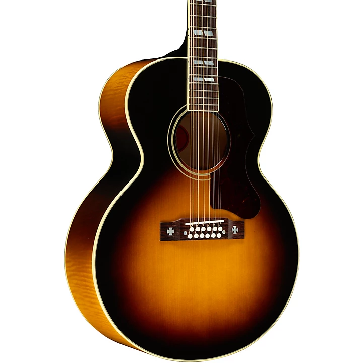 Gibson J 185 12 String Limited Edition Acoustic Electric Guitar Vintage Sunburst
