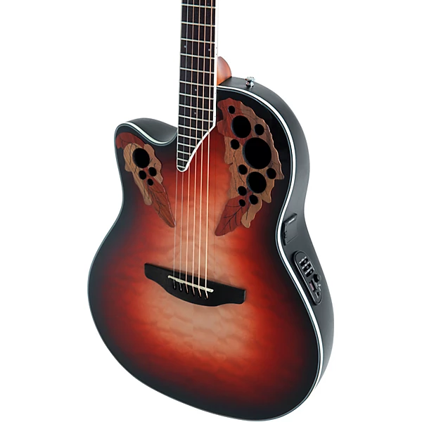 CE44LX 1R G Celebrity Series Elite Plus Mid Depth Left Handed Acoustic Electric Guitar Ruby Burst