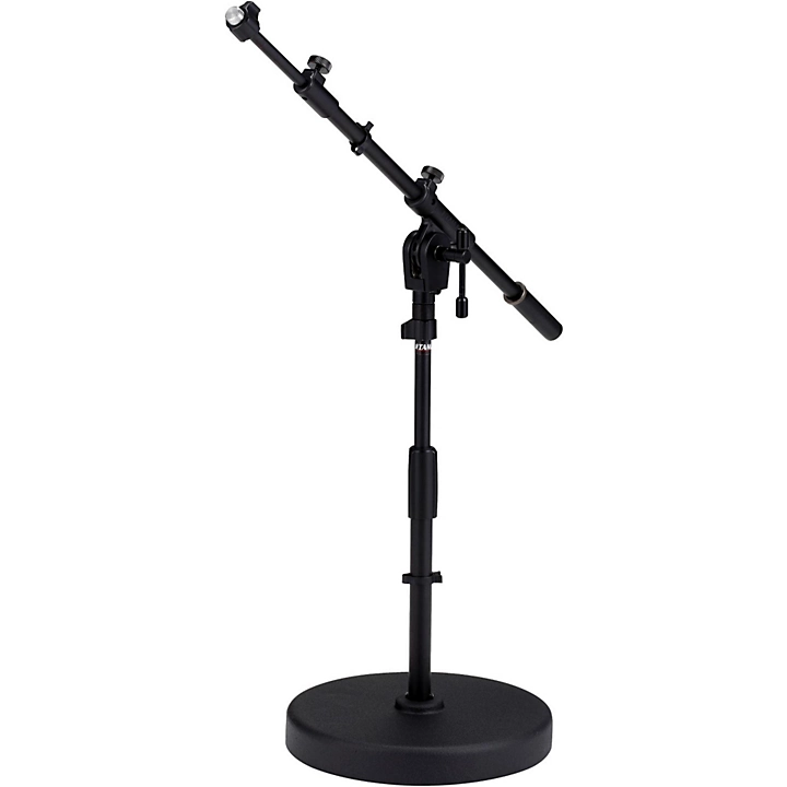 Iron Works Tour Round Base Low Profile Telescoping Boom Stand Black