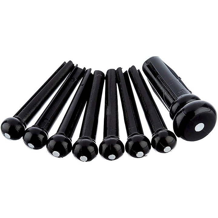 Acoustic Bridge Pins Black White Dots