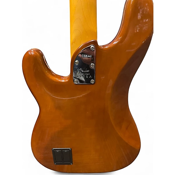 Used Fender Limited Edition American Ultra Precision Bass ebony tiger Electric Bass Guitar