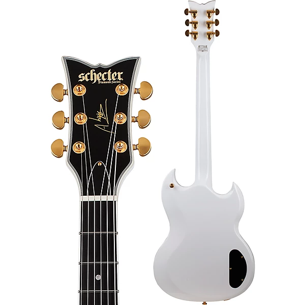 Schecter Guitar Research ZV H6LLYW66D Zacky Vengeance Left Handed Electric Guitar Gloss White