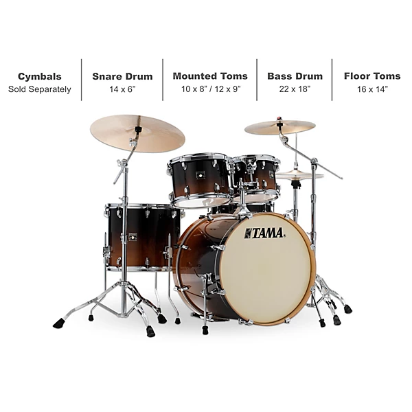 Open Box TAMA Superstar Classic 5 Piece Shell Pack Level 1 Coffee Fade