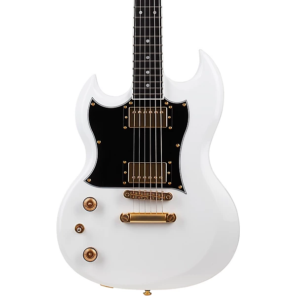 Schecter Guitar Research ZV H6LLYW66D Zacky Vengeance Left Handed Electric Guitar Gloss White