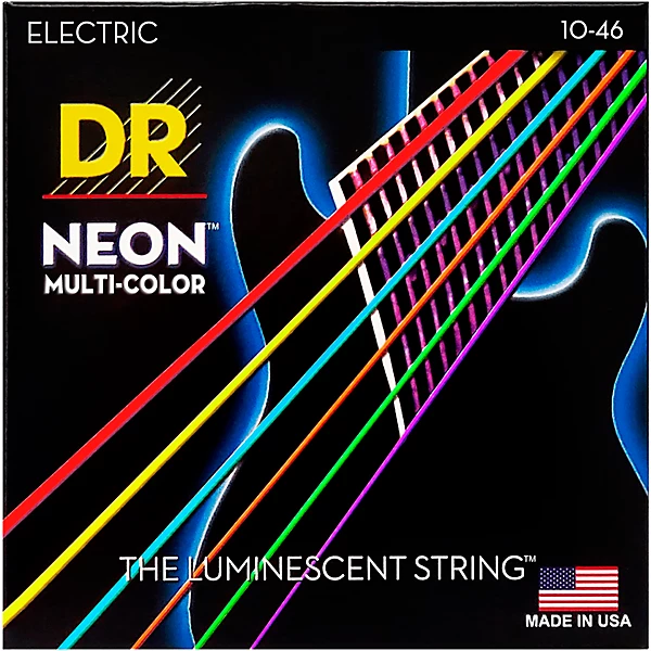 Hi Def NEON Multi Color Coated Medium Electric Guitar Strings