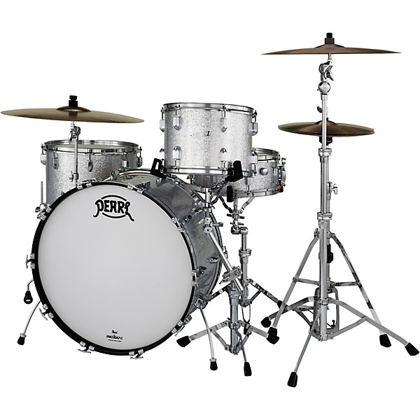 Pearl President Series Deluxe 3 Piece Shell Pack with 24 in. Bass Drum Silver Sparkle