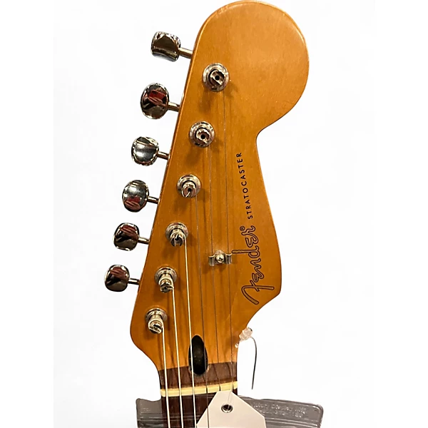 Used Fender Player Stratocaster Black and White Solid Body Electric Guitar