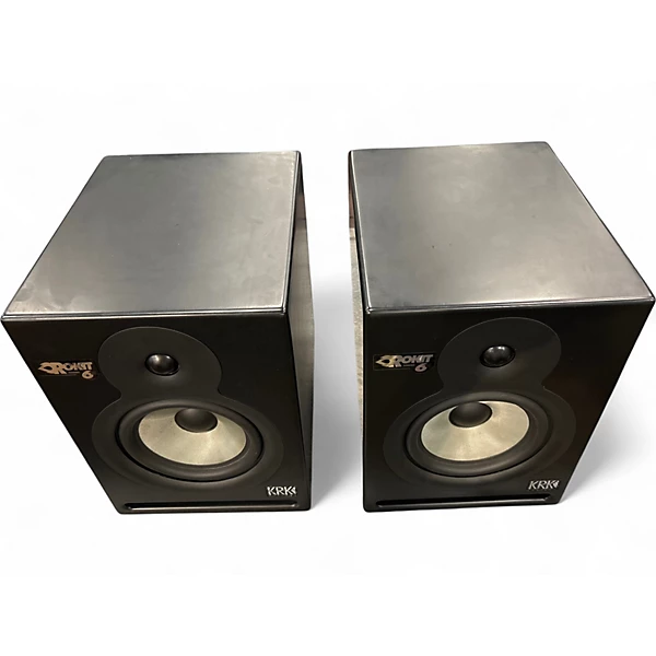 KRK Used KRK RP 6 Rokit 2 Way 6 Active Limited Edition Silver Pair Powered Monitor.gc