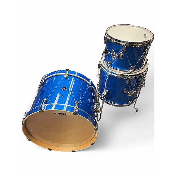 Weltch Tuning Systems Used Weltch Tuning Systems 3 Piece EPIPHANY BLUE SPARKLE Drum Kit.gc