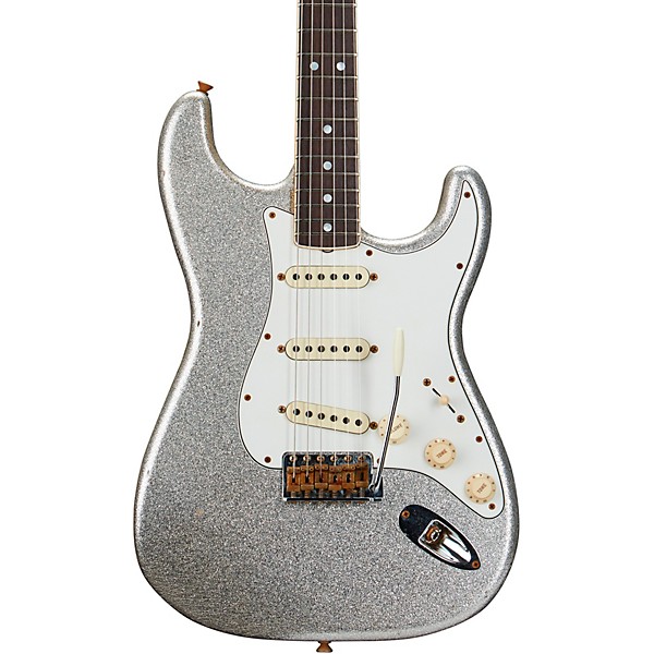 Limited Edition 65 Stratocaster Journeyman Relic Electric Guitar Aged Silver Sparkle