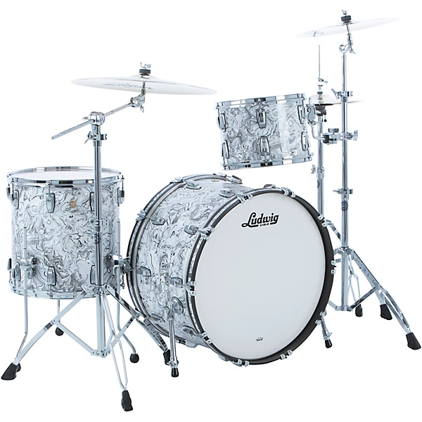 Classic Maple 3 Piece Pro Beat Shell Pack With 24 Bass Drum White Mosaic